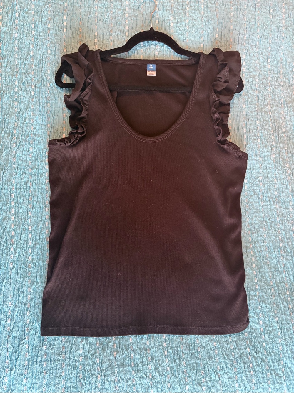 Women’s Black Ruffle Sleeve Tank Top
